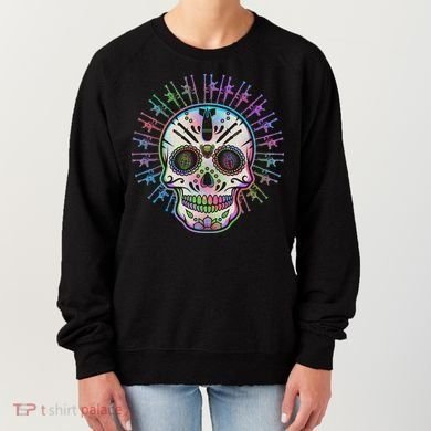 Colorful Sugar Skull Weapons Women's Sweatshirt