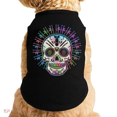 Colorful Sugar Skull Weapons Doggie Tank