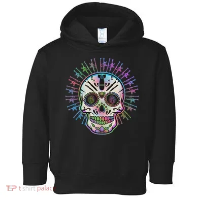 Colorful Sugar Skull Weapons Toddler Hoodie