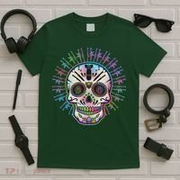 Colorful Sugar Skull Weapons T-Shirt thumb 5