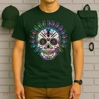 Colorful Sugar Skull Weapons T-Shirt thumb 6