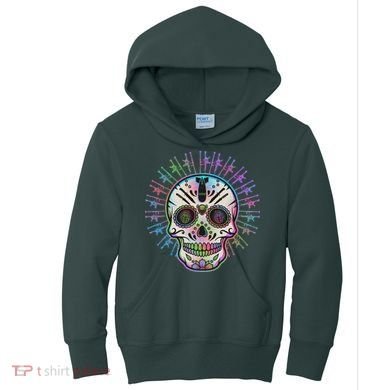 Colorful Sugar Skull Weapons Kids Hoodie