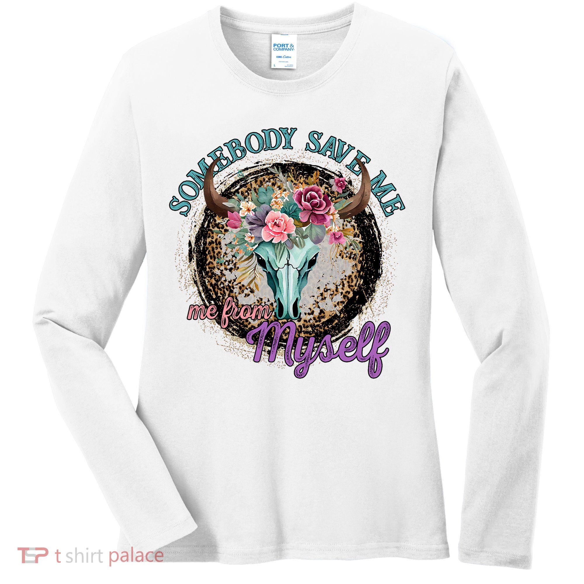 Cowgirl Somebody Save Me Country Music Women's Long Sleeve Shirt