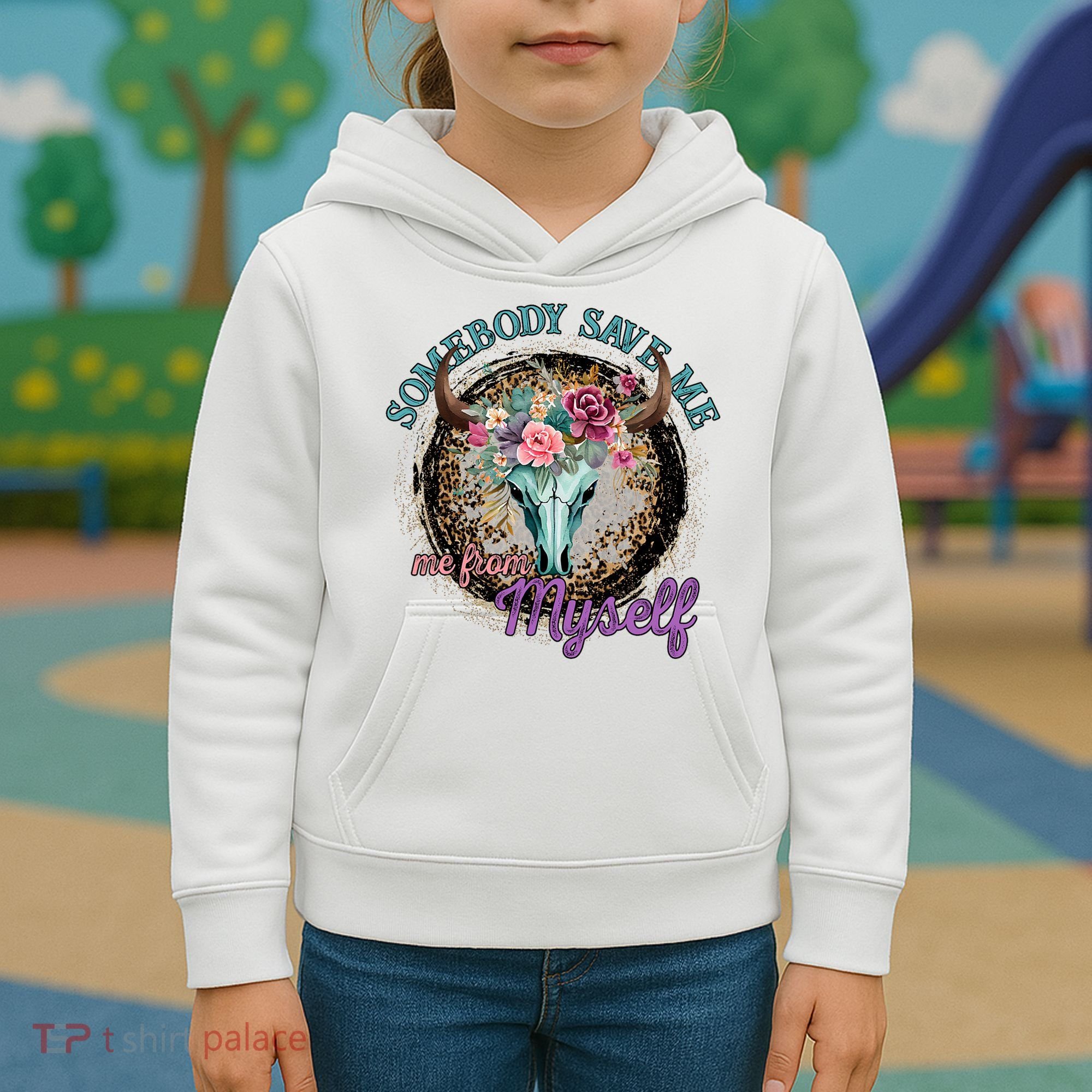 Cowgirl Somebody Save Me Country Music Kids Hoodie