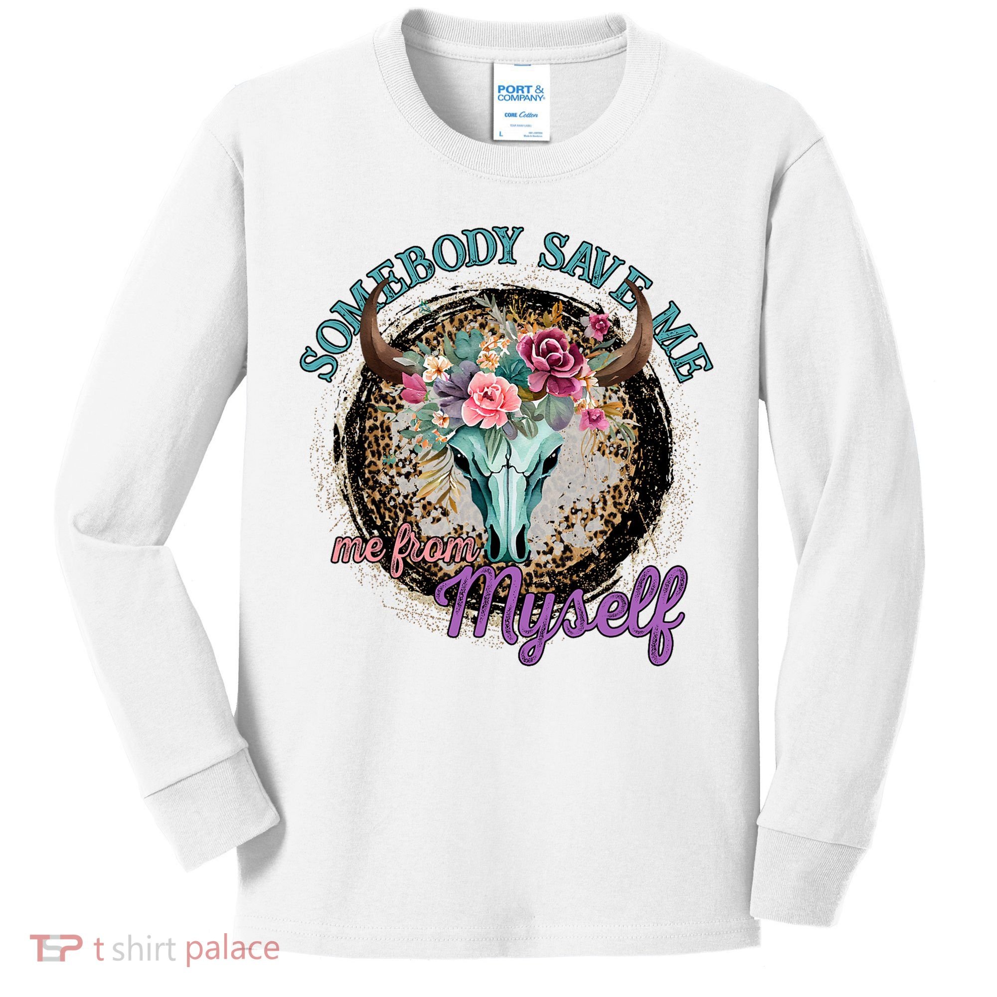 Cowgirl Somebody Save Me Country Music Kids Long Sleeve Shirt