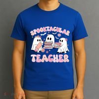 Cute Spooky Season Halloween Teacher Gift T-Shirt thumb 3