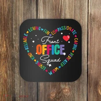 Cute School Secretary Admin Appreciation Front Office Squad Coaster