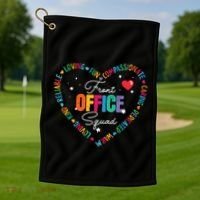 Cute School Secretary Admin Appreciation Front Office Squad Golf Towel thumb 1