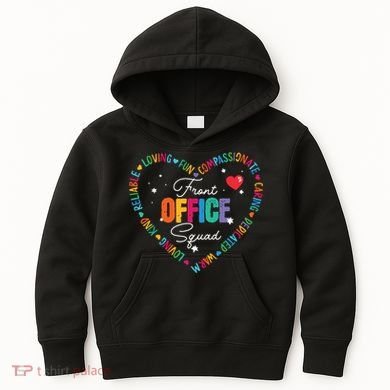 Cute School Secretary Admin Appreciation Front Office Squad Kids Hoodie