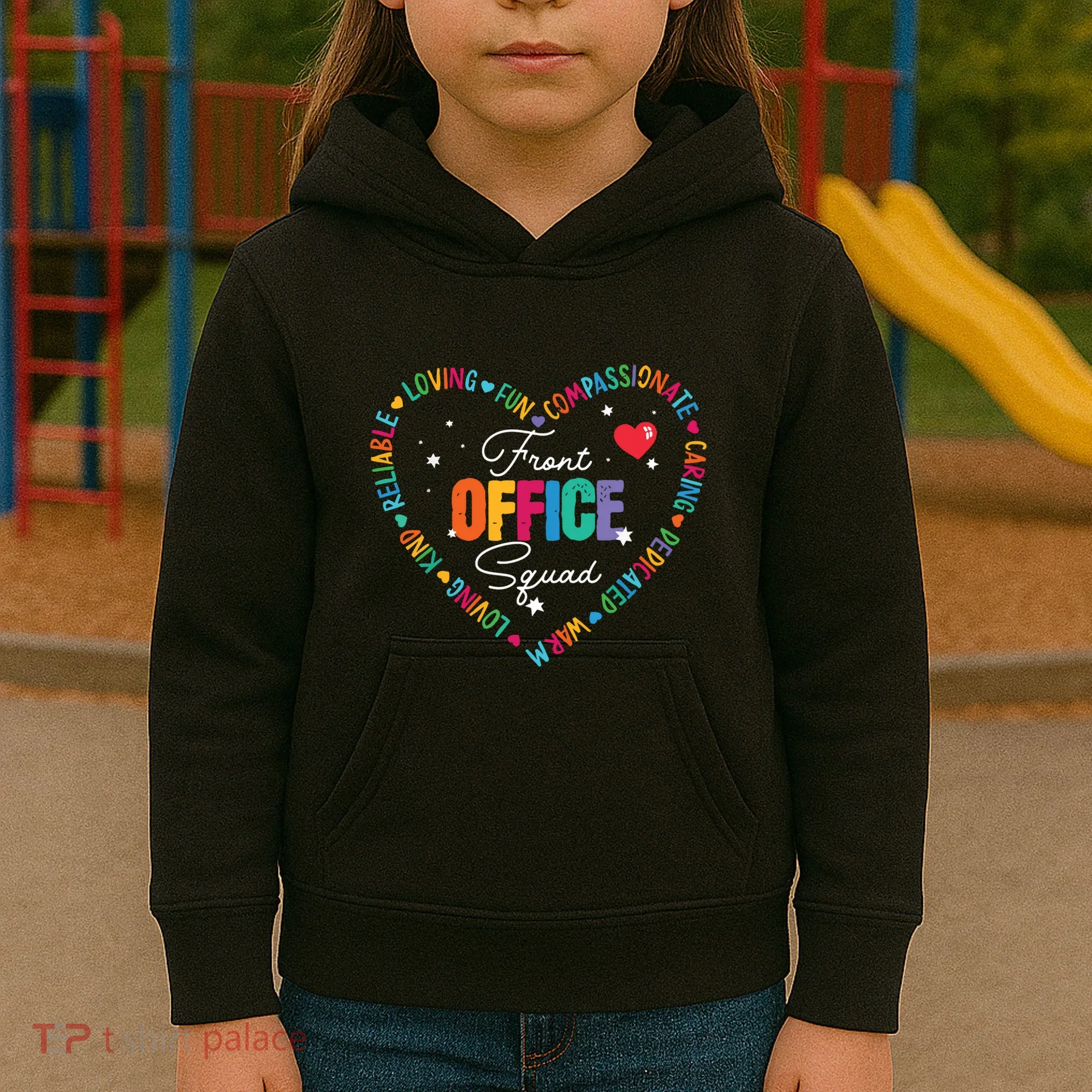 Cute School Secretary Admin Appreciation Front Office Squad Kids Hoodie