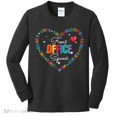 Cute School Secretary Admin Appreciation Front Office Squad Kids Long Sleeve Shirt
