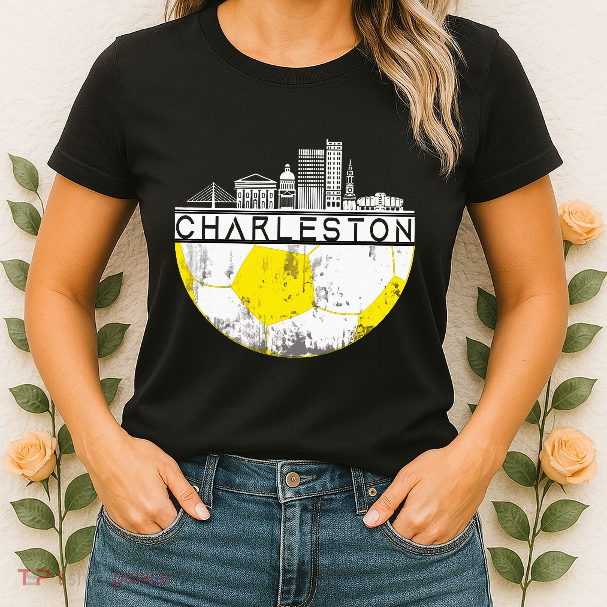 Charleston Skyline Soccer Champs Soccer Sports Fan Cool Women's T-Shirt