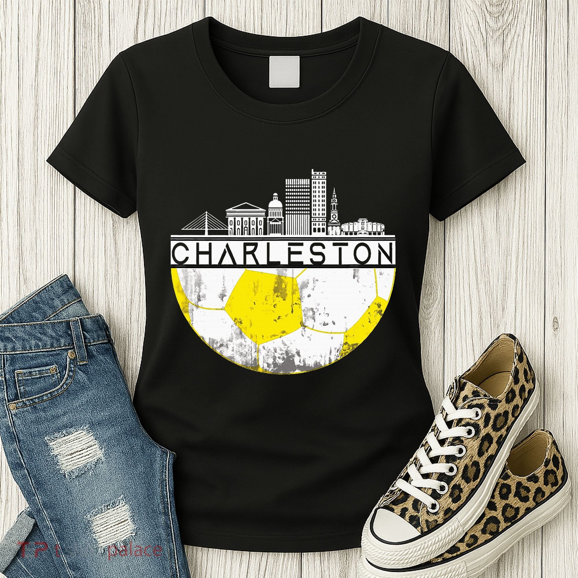 Charleston Skyline Soccer Champs Soccer Sports Fan Cool Women's T-Shirt