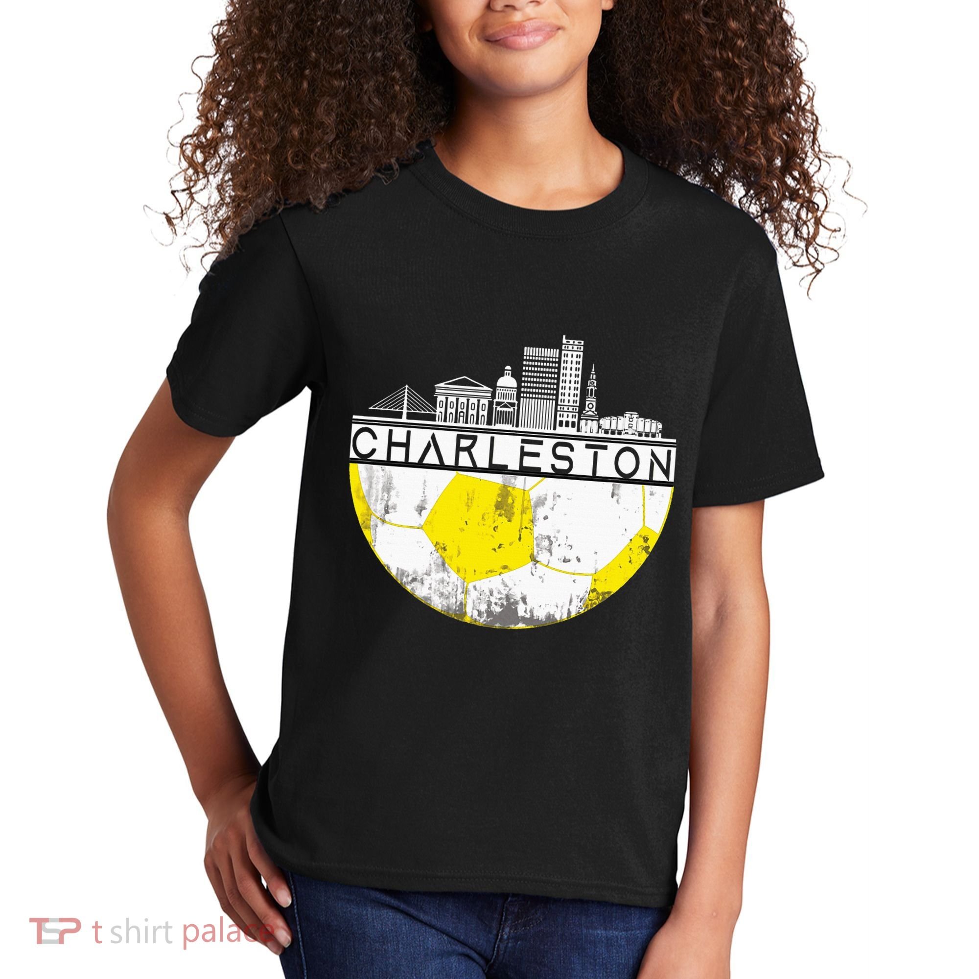 Charleston Skyline Soccer Champs Soccer Sports Fan Cool Kids T-Shirt
