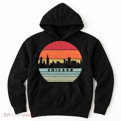 Chicago Souvenir Shirt. Retro Style USA Skyline Hoodie