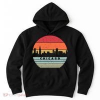 Chicago Souvenir Shirt. Retro Style USA Skyline Hoodie thumb 0
