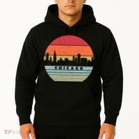 Chicago Souvenir Shirt. Retro Style USA Skyline Hoodie thumb 2