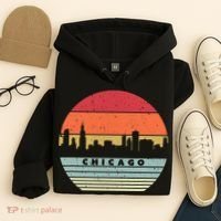Chicago Souvenir Shirt. Retro Style USA Skyline Hoodie thumb 4