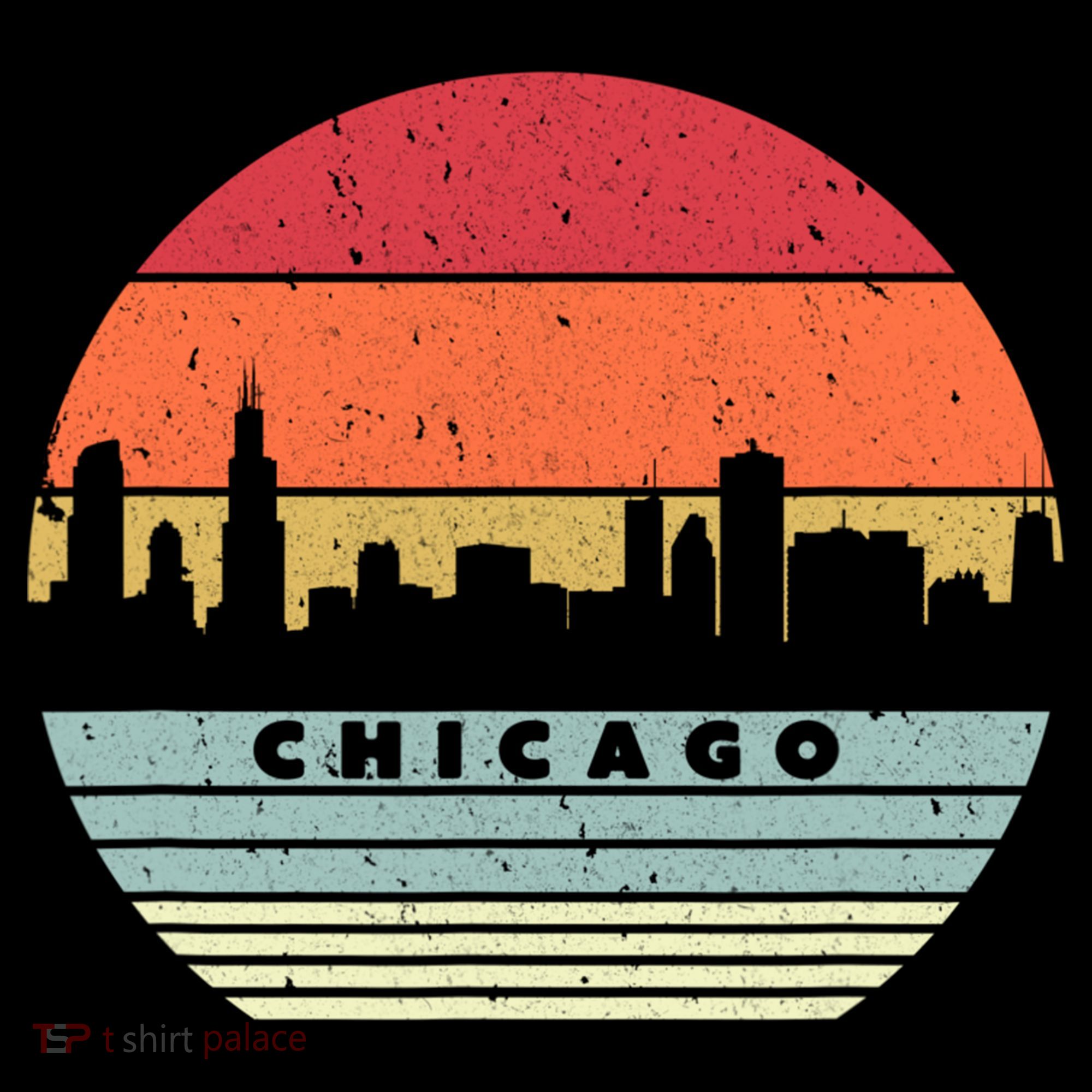 Chicago Souvenir Shirt. Retro Style USA Skyline Hoodie