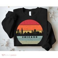 Chicago Souvenir Shirt. Retro Style USA Skyline Sweatshirt thumb 2