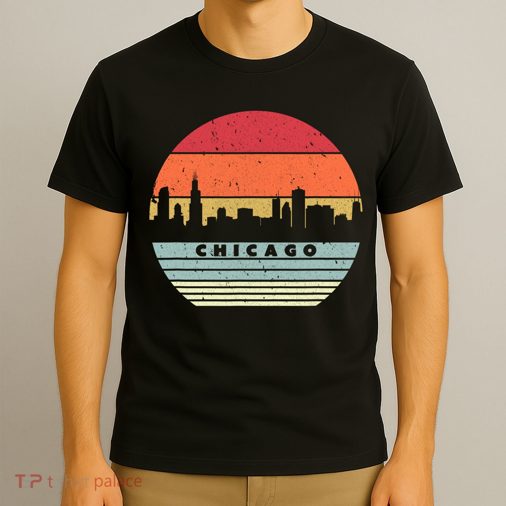 Chicago Souvenir Shirt. Retro Style USA Skyline T-Shirt