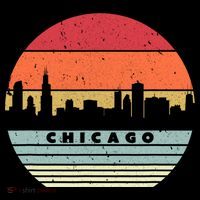 Chicago Souvenir Shirt. Retro Style USA Skyline Coaster thumb 2