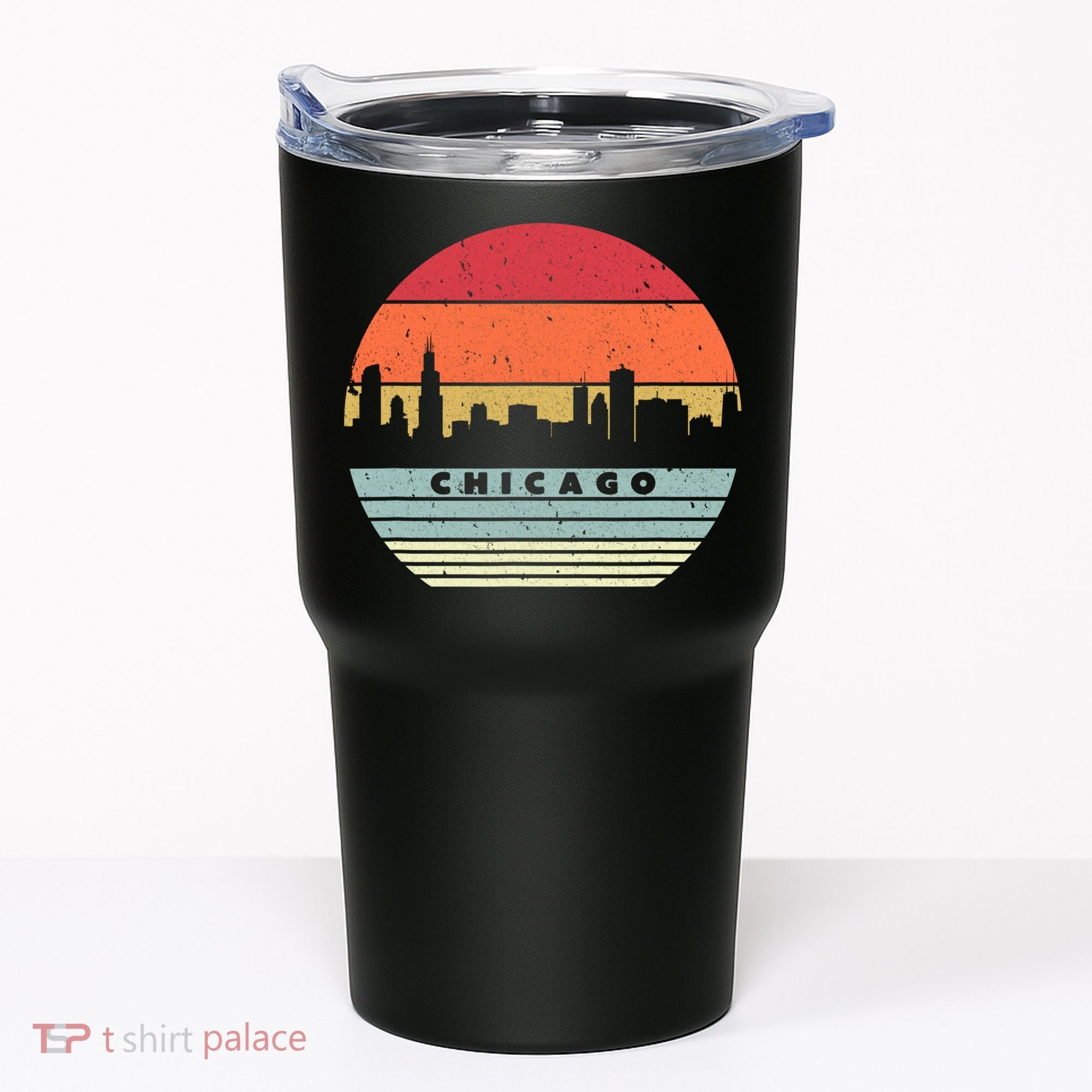 Chicago Souvenir Shirt. Retro Style USA Skyline Tumbler