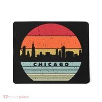 Chicago Souvenir Shirt. Retro Style USA Skyline Mousepad thumb 0