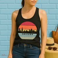 Chicago Souvenir Shirt. Retro Style USA Skyline Women's Tank Top thumb 2