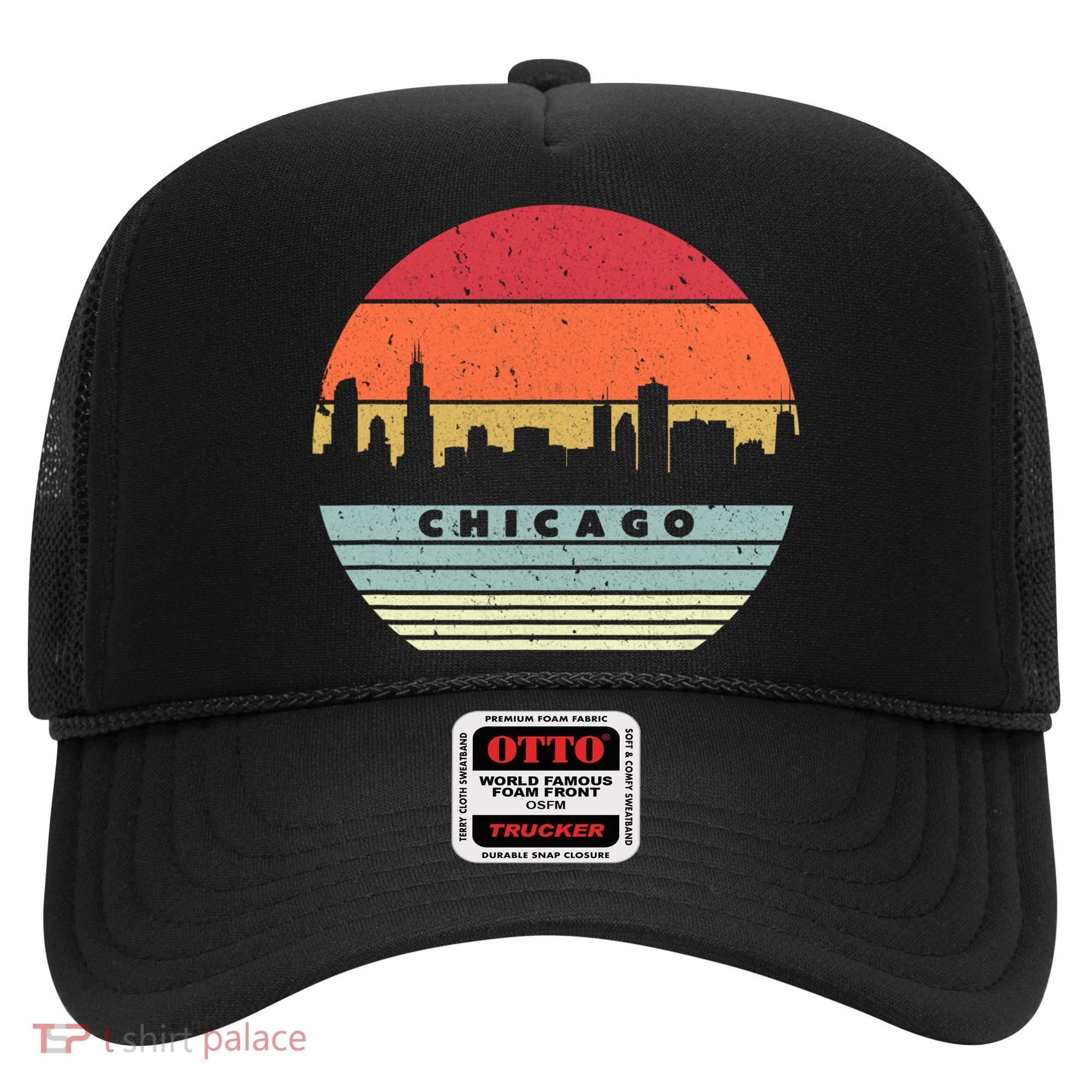 Chicago Souvenir Shirt. Retro Style USA Skyline Hat