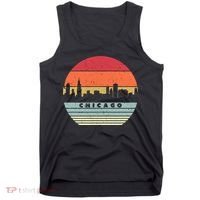 Chicago Souvenir Shirt. Retro Style USA Skyline Tank Top thumb 0