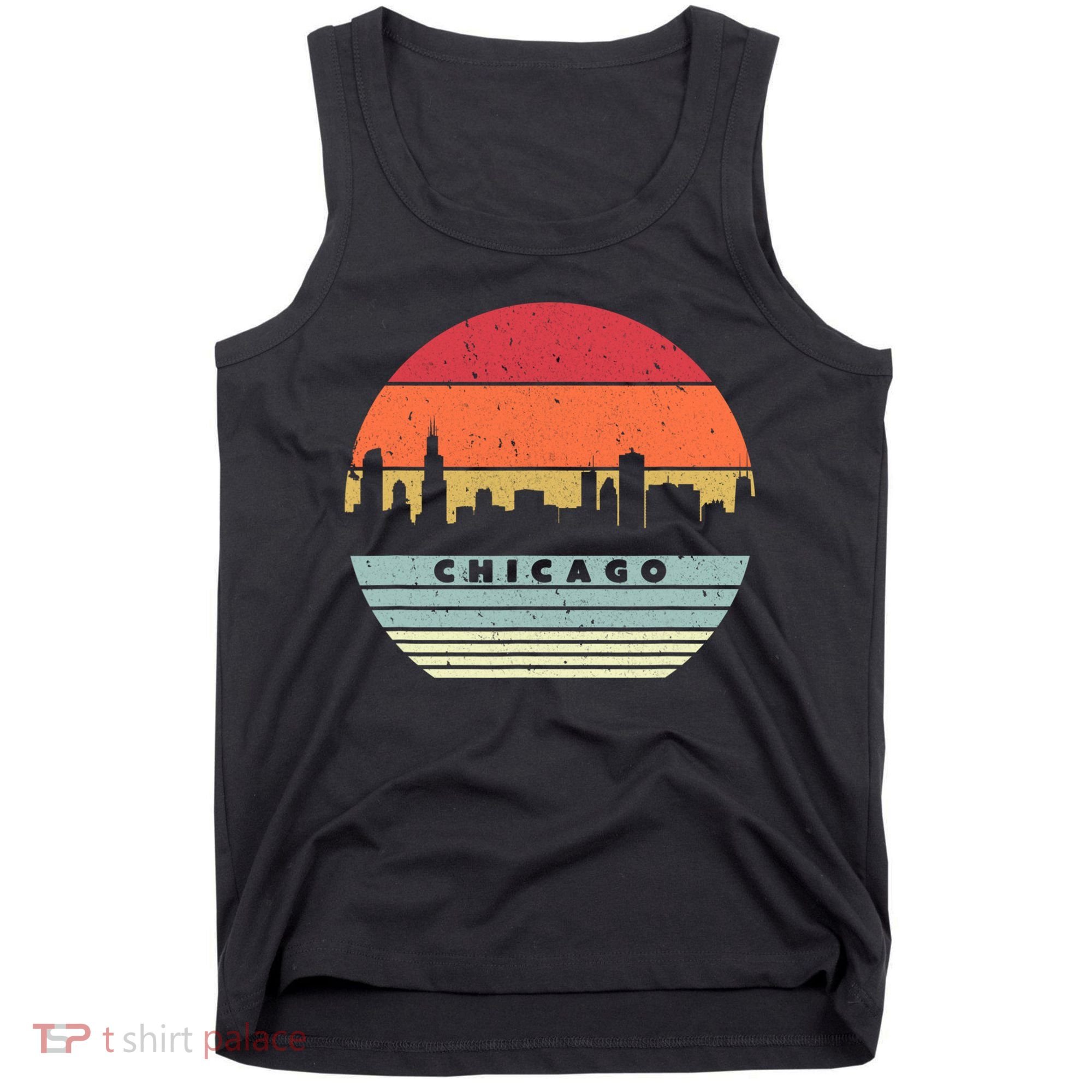 Chicago Souvenir Shirt. Retro Style USA Skyline Tank Top