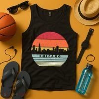 Chicago Souvenir Shirt. Retro Style USA Skyline Tank Top thumb 4