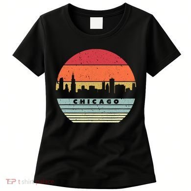 Chicago Souvenir Shirt. Retro Style USA Skyline Women's T-Shirt