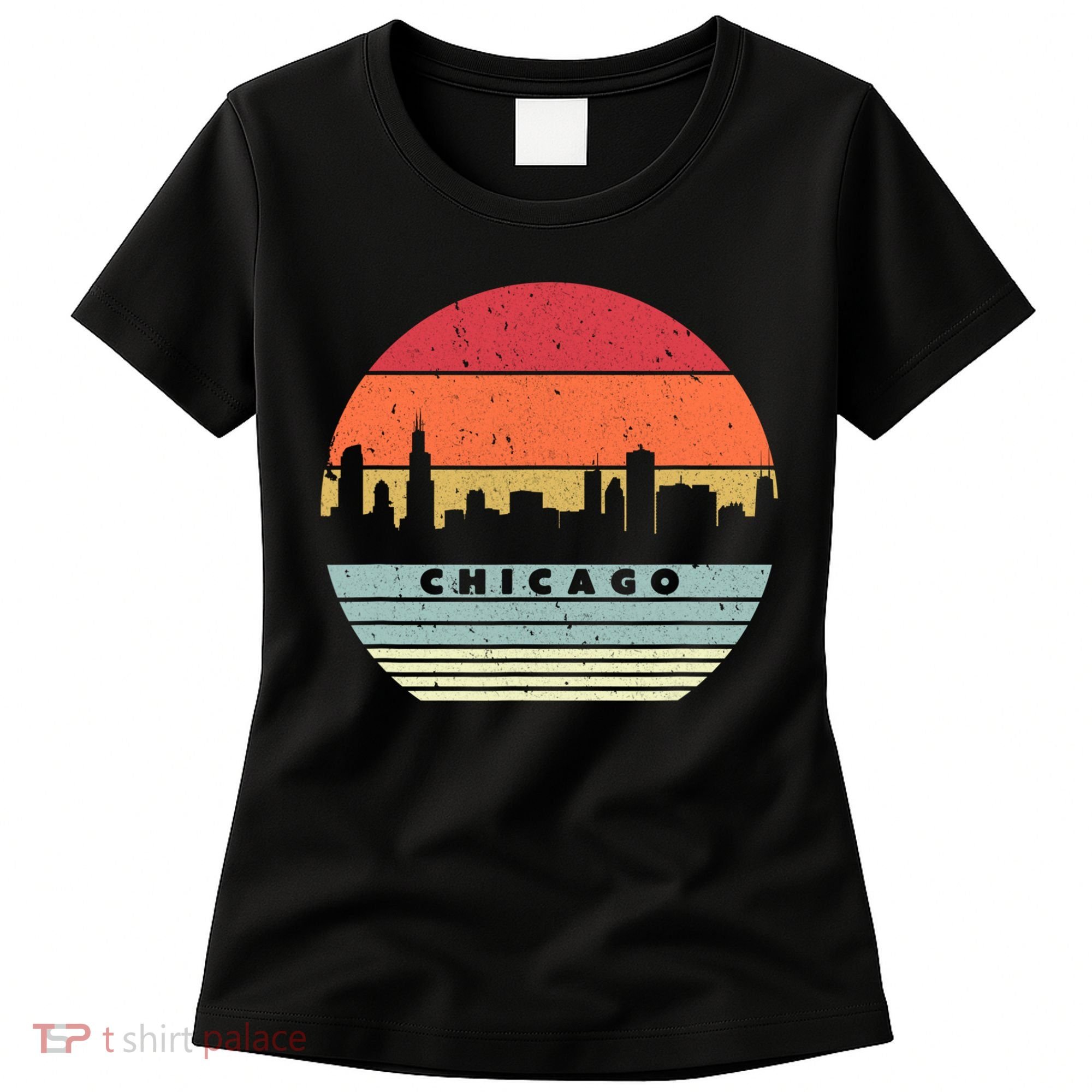 Chicago Souvenir Shirt. Retro Style USA Skyline Women's T-Shirt