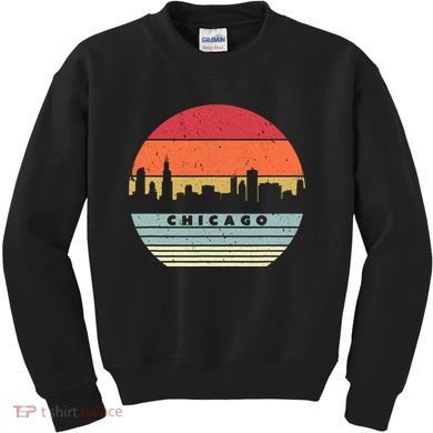 Chicago Souvenir Shirt. Retro Style USA Skyline Kids Sweatshirt
