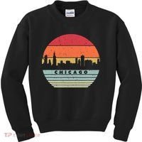 Chicago Souvenir Shirt. Retro Style USA Skyline Kids Sweatshirt thumb 0