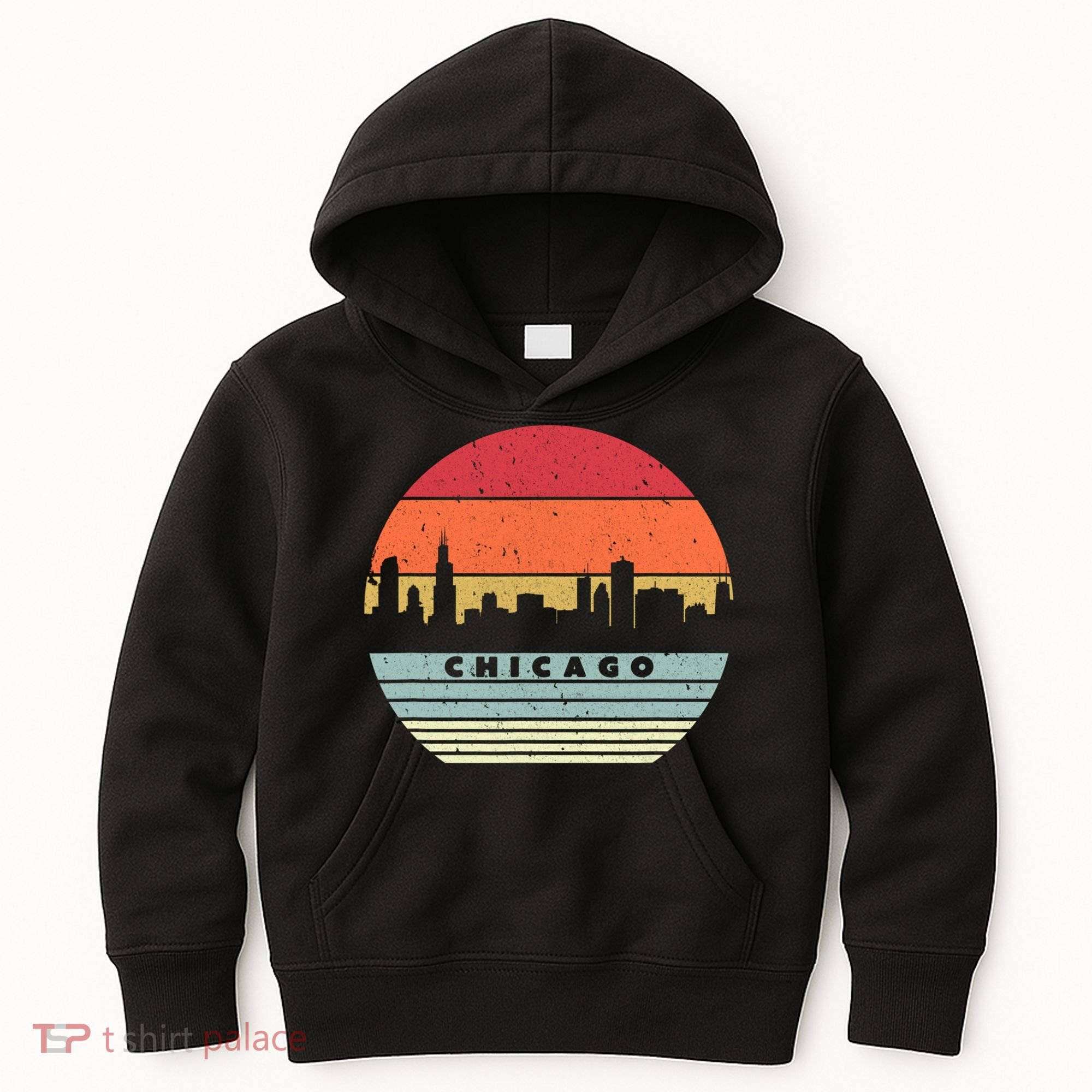 Chicago Souvenir Shirt. Retro Style USA Skyline Kids Hoodie