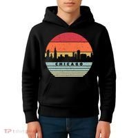 Chicago Souvenir Shirt. Retro Style USA Skyline Kids Hoodie thumb 4