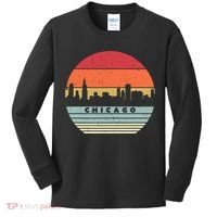 Chicago Souvenir Shirt. Retro Style USA Skyline Kids Long Sleeve Shirt thumb 0