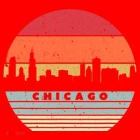Chicago Souvenir Shirt. Retro Style USA Skyline Santa Hat thumb 1
