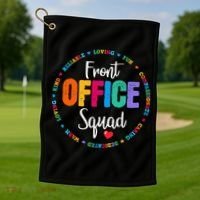 Cute School Secretary Admin Appreciation Front Office Squad Golf Towel thumb 1