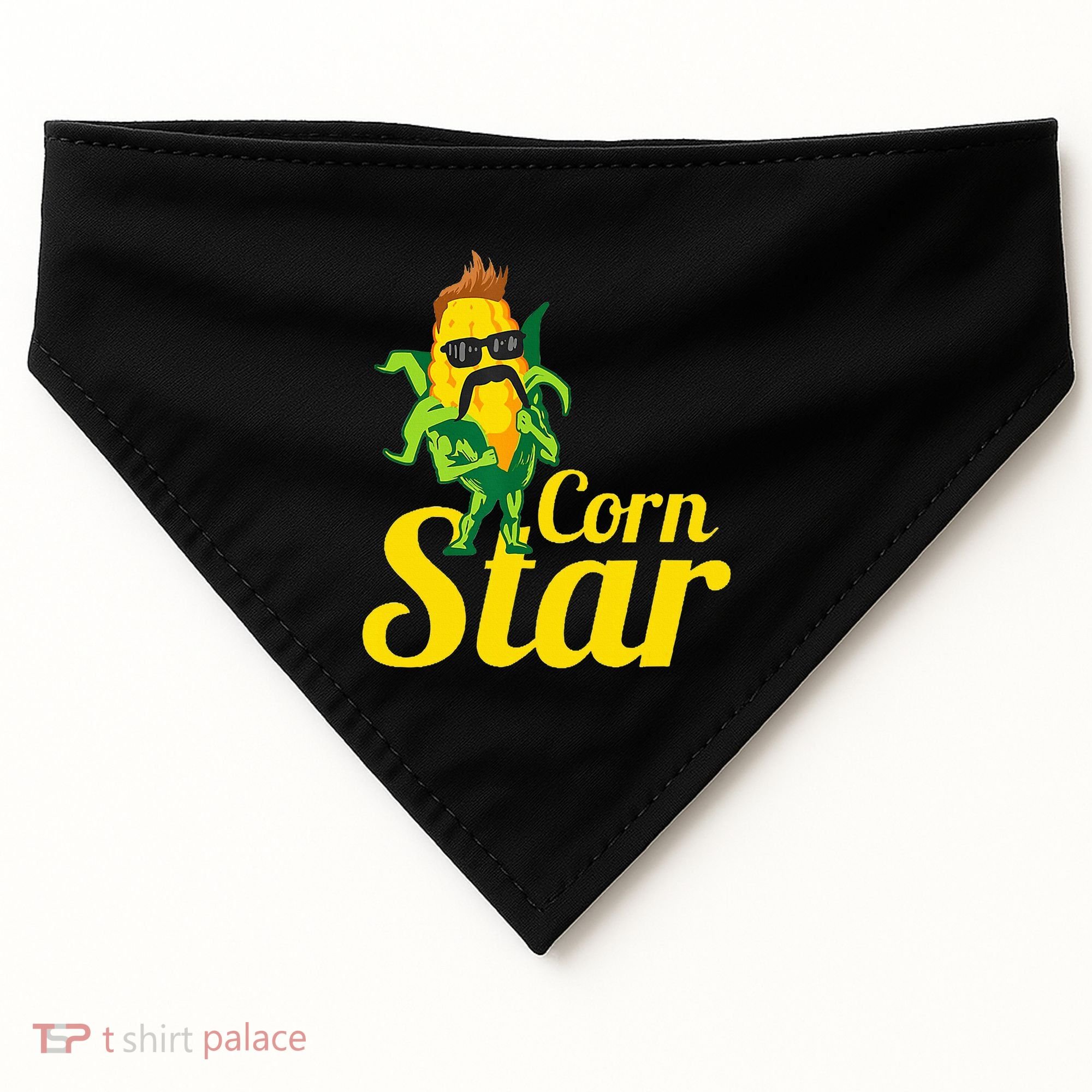 Corn Star Sunglasses Mustache Corn USA-Made Doggie Bandana