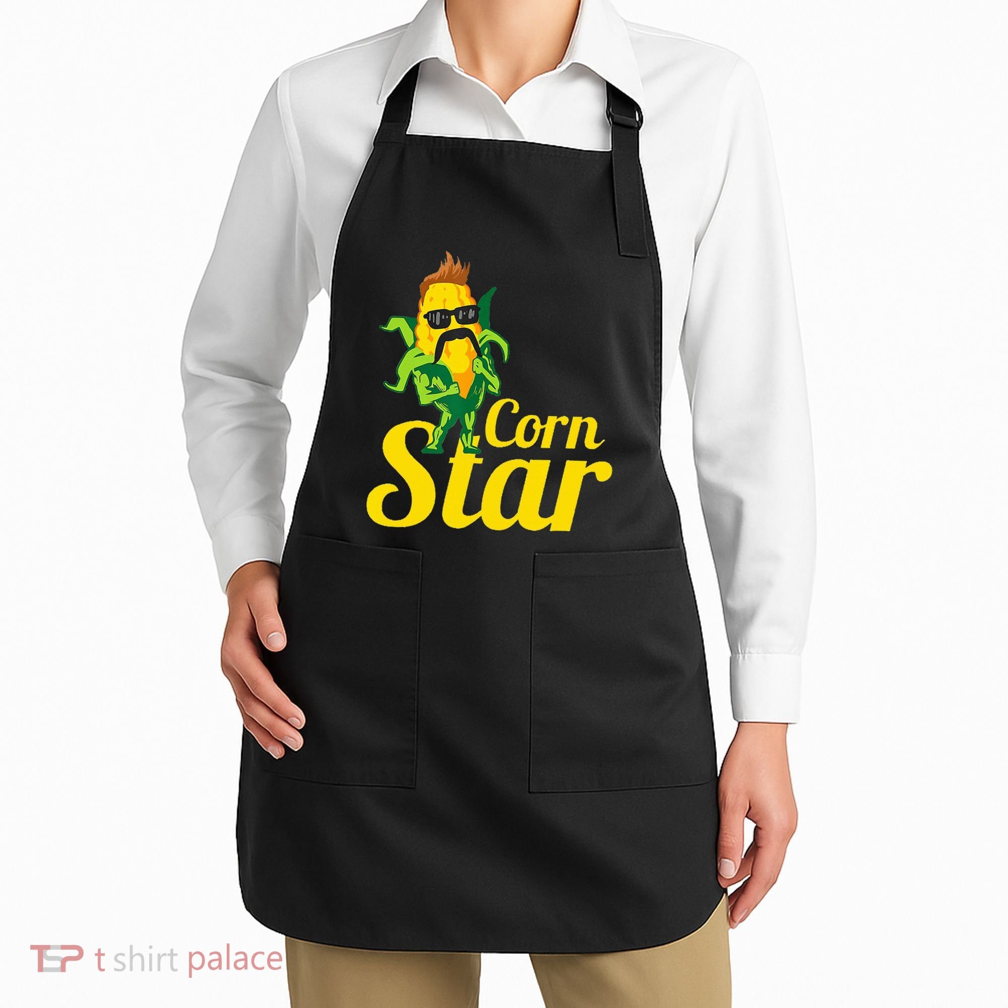 Corn Star Sunglasses Mustache Corn Apron
