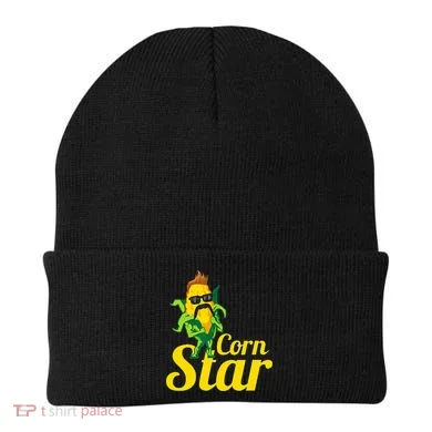 Corn Star Sunglasses Mustache Corn Beanie