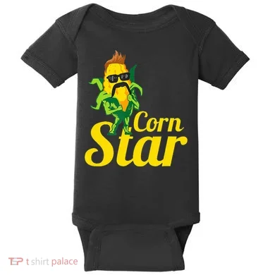 Corn Star Sunglasses Mustache Corn Baby Bodysuit