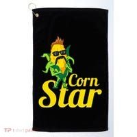 Corn Star Sunglasses Mustache Corn Golf Towel thumb 0