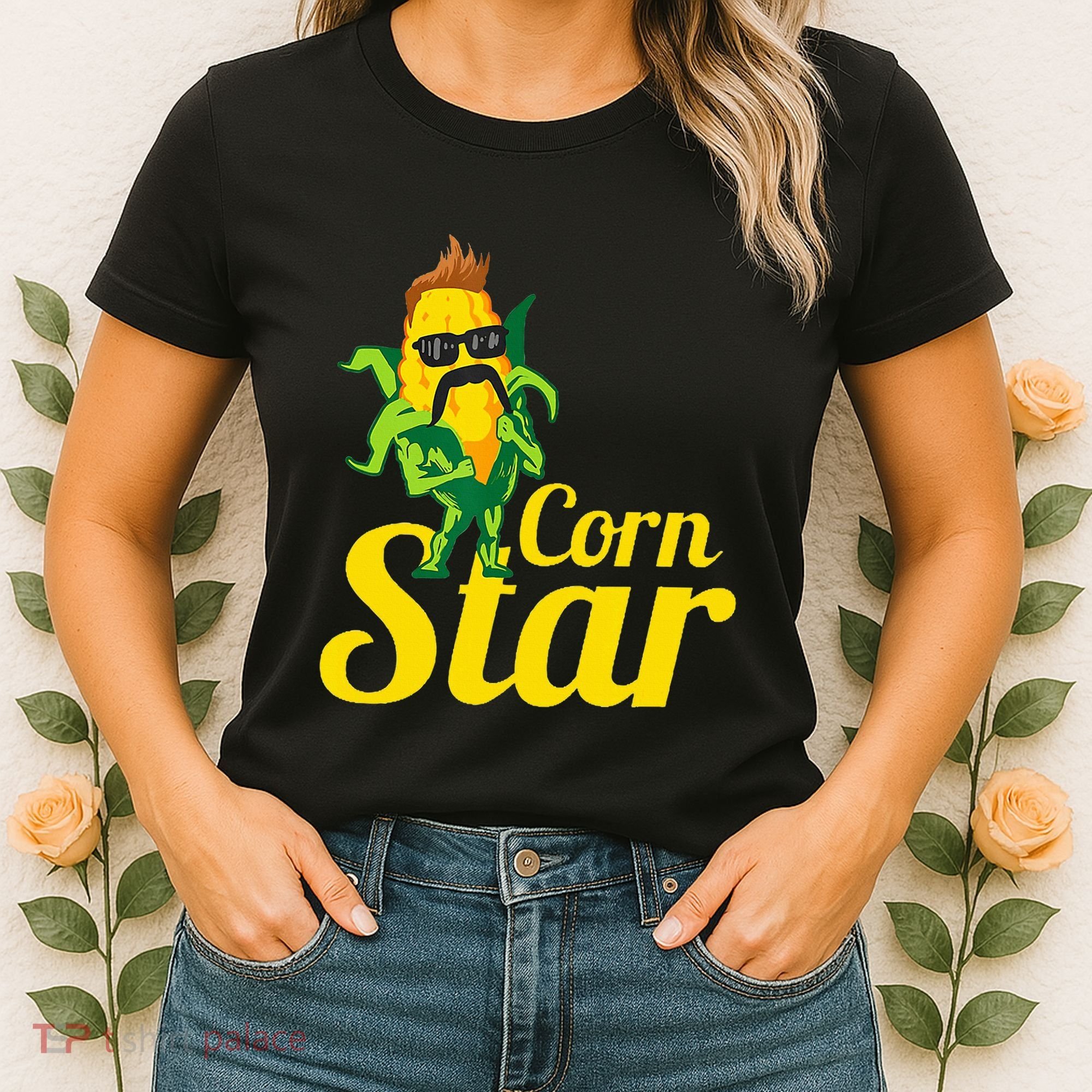 Corn Star Sunglasses Mustache Corn Women's T-Shirt