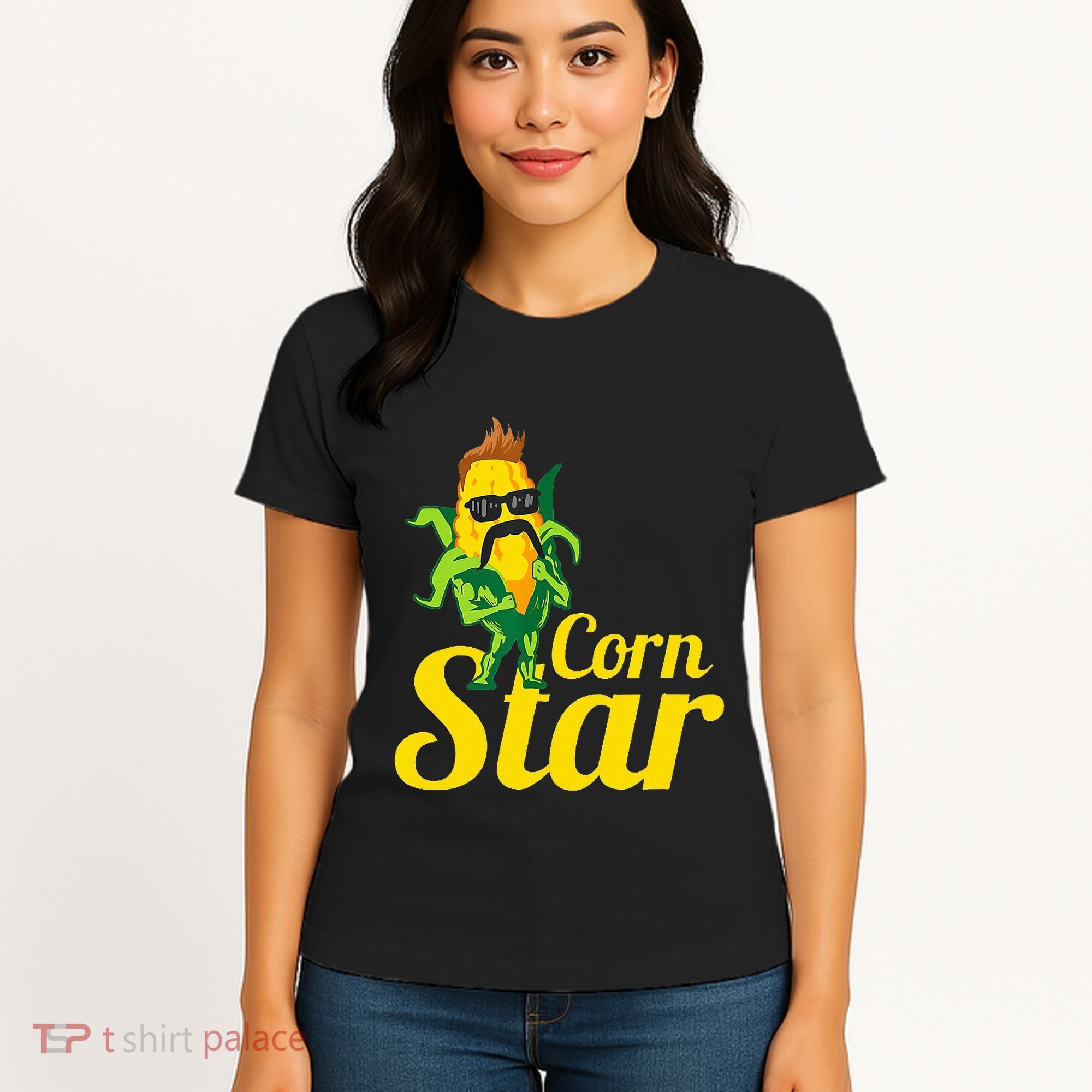 Corn Star Sunglasses Mustache Corn Women's T-Shirt
