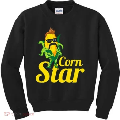 Corn Star Sunglasses Mustache Corn Kids Sweatshirt